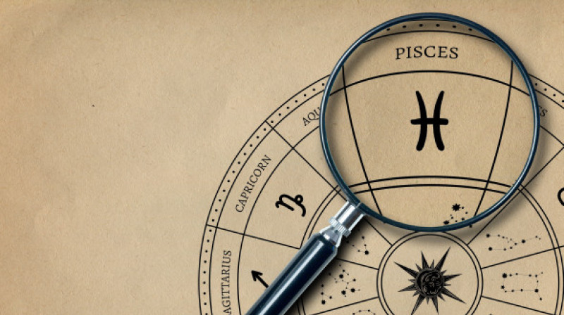 The,Imprint,Of,The,Zodiac,Sign,Pisces,On,Old,Paper