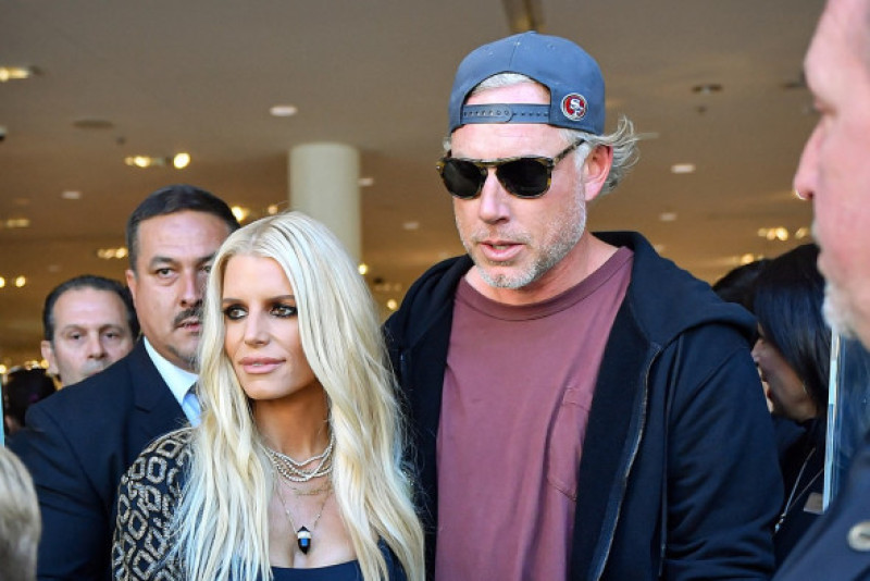 Jessica Simpson & Husband Eric Johnson Make An Appearance In Nordstrom At The Grove in Los Angeles, California