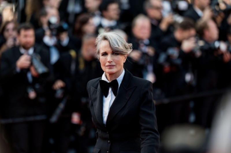 CANNES, FRANCE - MAY 14: Andie MacDowell attends the "Mission Impossible - The Final Reckoning" red carpet at the 78th annual Cannes Film Festival at