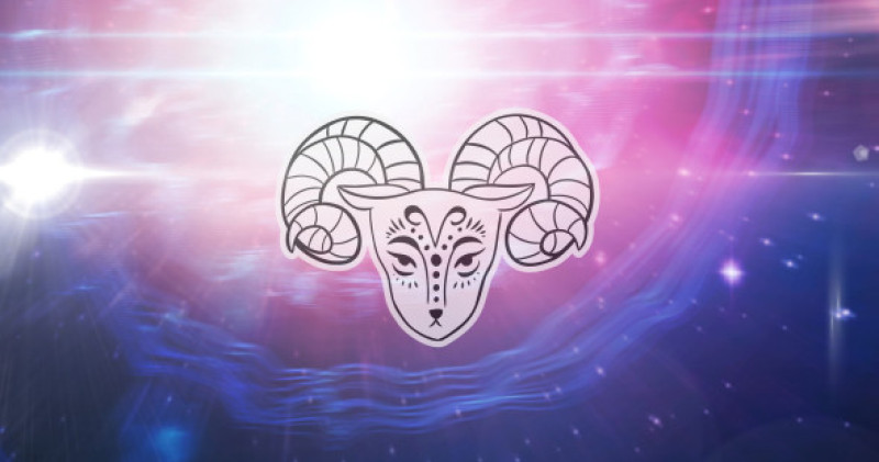 Illustration of black and white capricorn zodiac star sign over stars on pink to purple background