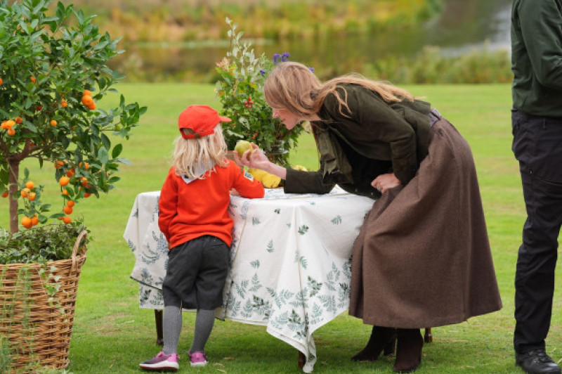 CAPTION CORRECTION CORRECTING FIRST LADY MELANIA TRUMP TO THE PRINCESS OF WALES CORRECT CAPTION BELOW The Princess of Wales meets members of the Scouts' Squirrels programme in Frogmore Gardens in Windsor, Berkshire, on day two of US President Donald Trump