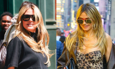 Ziua în fustă scurtă de-o palmă, seara în salopetă animal print lipită de corp. Heidi Klum a defilat pe stradă ca pe podiumul de modă