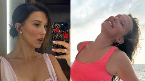 Millie Bobby Brown, bronzată și relaxată, în costum de baie, pe o plajă pustie. Plină de încredere, într-o escapadă exotică