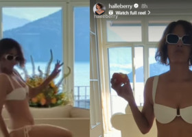 Halle Berry a dansat în costum de baie până i-a căzut slipul. Momentul amuzant, surprins de iubitul ei și postat pe Instagram