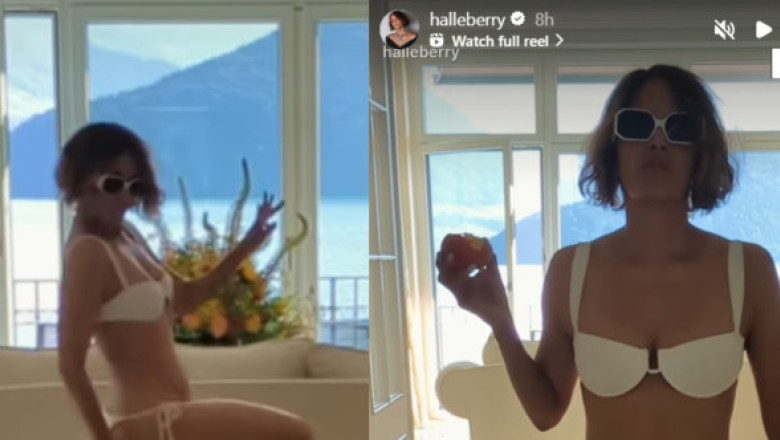 Halle Berry a dansat în costum de baie până i-a căzut slipul. Momentul amuzant, surprins de iubitul ei, postat pe Instagram