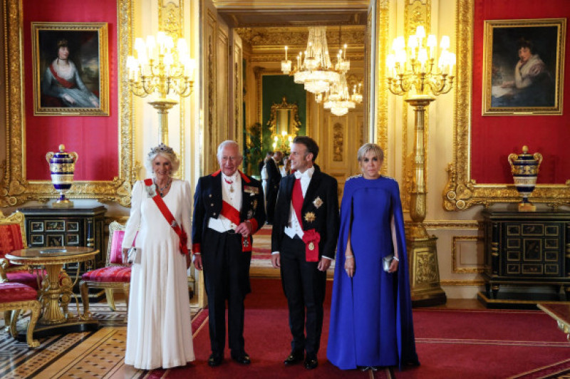 regina camilla, regele charles, sotii macron