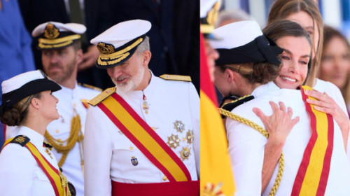 Privirea unui tată mândru și îmbrățișarea caldă a mamei. Prințesa Leonor, reușită importantă în drumul ei spre tronul Spaniei
