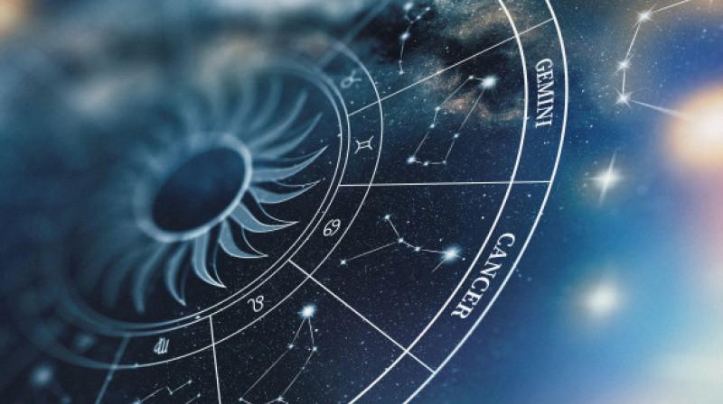 Exploration of astrology zodiac signs with a focus on Gemini and Cancer in a nighttime sky setting