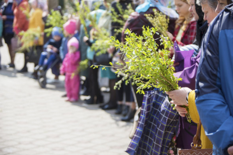 salcie de florii la biserica