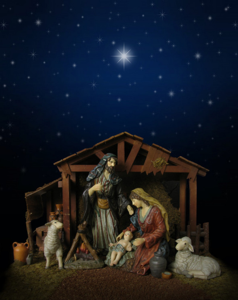 Nativity Scene at Night (with stable)