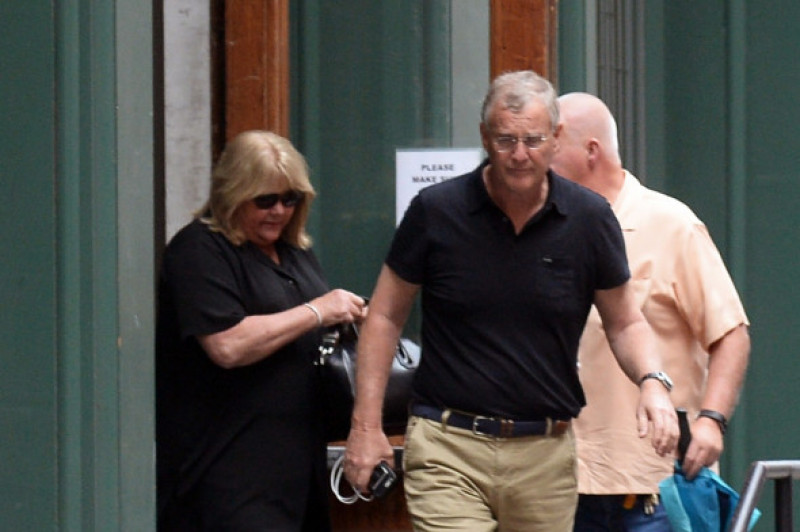 Taylor Swift parents Andrea Swift, scott Swift are seen leaving siwft apartment in the Tribeca section of new york city today
