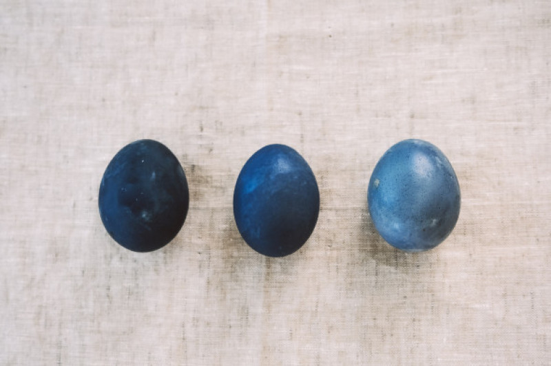 Easter eggs colored with natural dye.