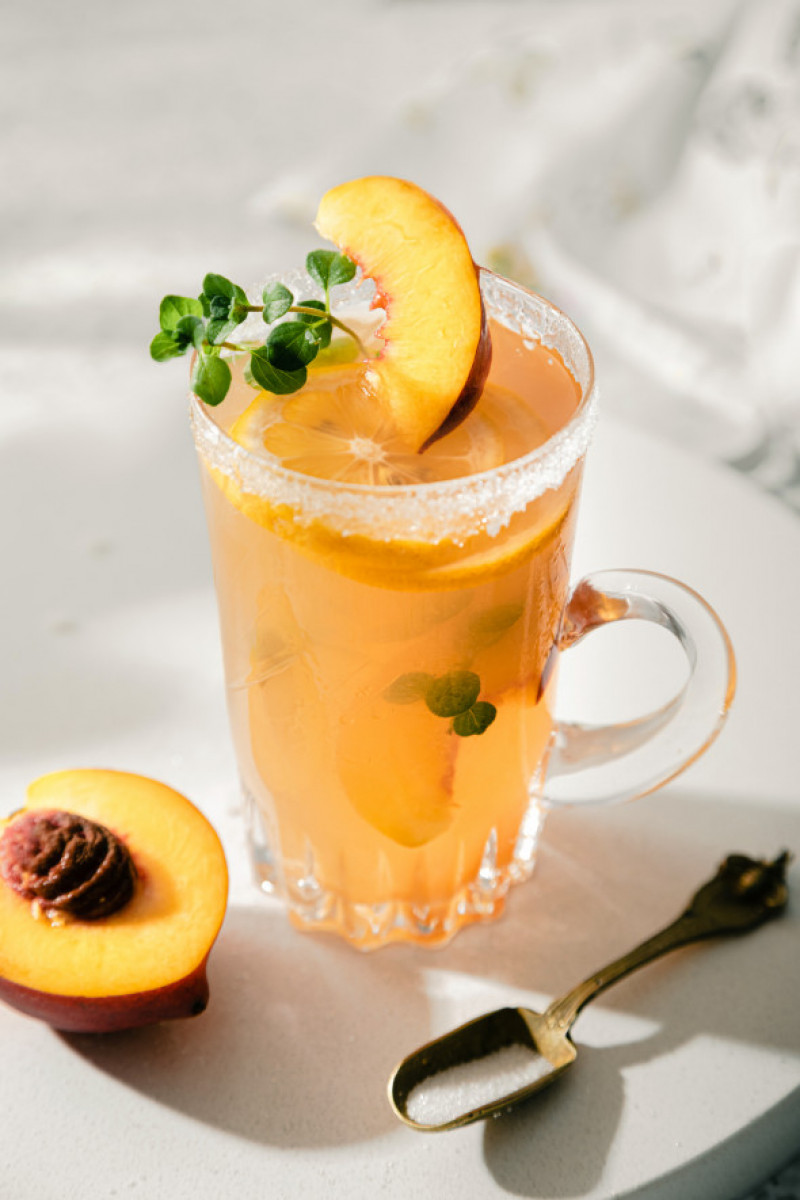 Fresh lemonade with peach