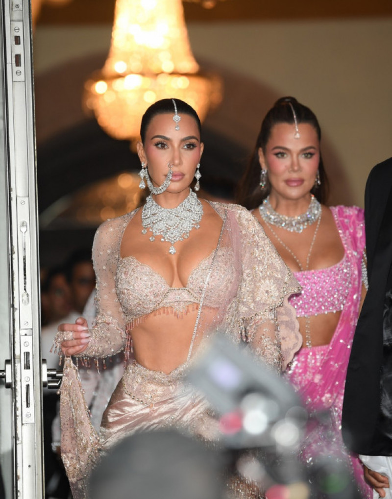 Kim Kardashian And Khole Kardashian Leaves Hotel Taj Mahal Palace To Attend Indian Billionaire Anant Ambani Wedding Reception In Mumbai - 13 July 2024