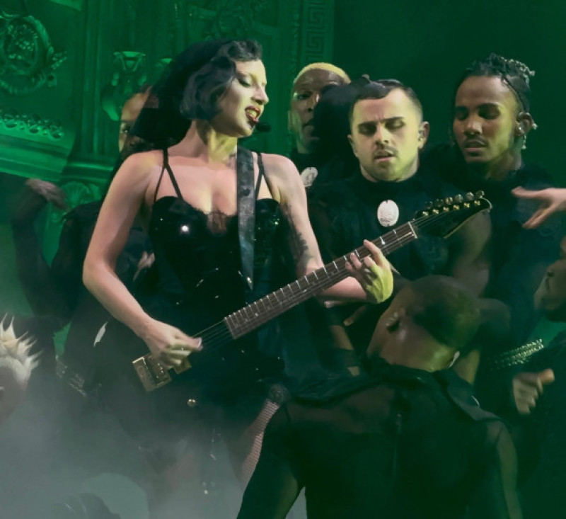 Lady Gaga plays piano and performs in Las Vegas for The Mayhem Ball Tour