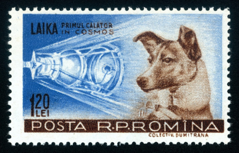 Laika space dog commemorative stamp