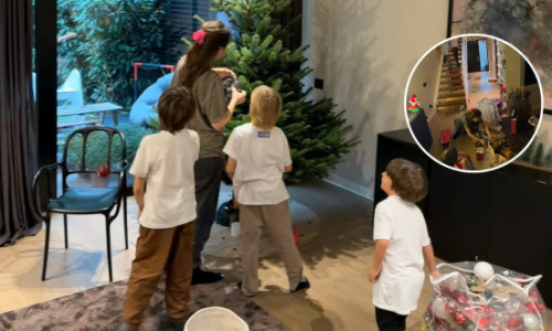 Adela Popescu a împodobit bradul de Crăciun alături de Radu Vâlcan și cei trei băieți. Imaginile au cucerit internetul