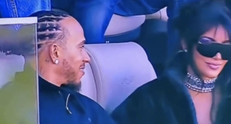 Kim Kardashian and Lewis Hamilton go public for first time at Super Bowl as pair are captured on live TV broadcast