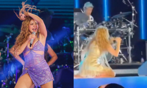 Shakira a căzut pe scenă în timpul unui concert din San Salvador. Reacția artistei i-a surprins pe fani