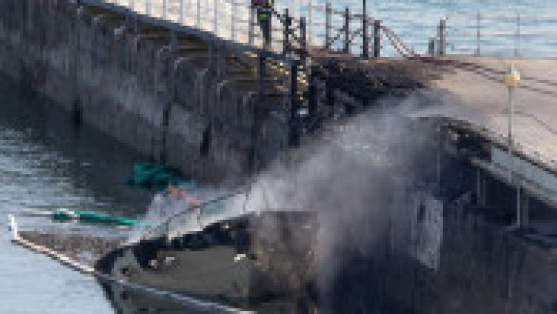 Un super-iaht a luat foc și s-a scufundat într-un port din Anglia Foto: Profimedia Images | Poza 13 din 14