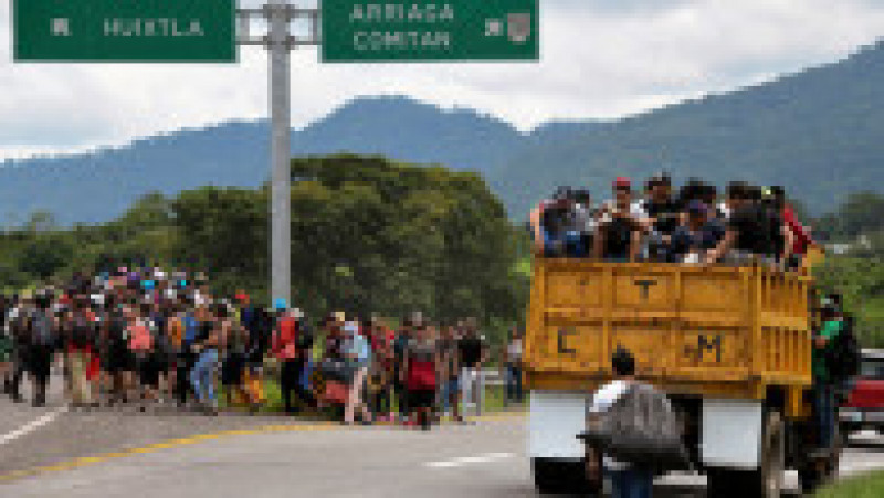 ImagineCâteva mii de migranți din America Centrală și Latină au plecat din sudul Mexicului și vor să ajungă în SUA în același timp cu Summitul Americilor. Foto: Profimedia Images | Poza 17 din 20