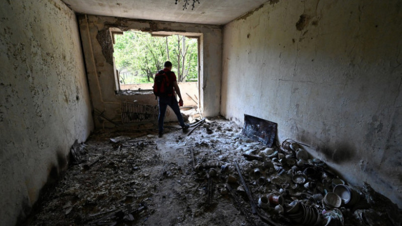 Apartament distrus de bombardamentele rusești la Harkov. Foto: Profimedia