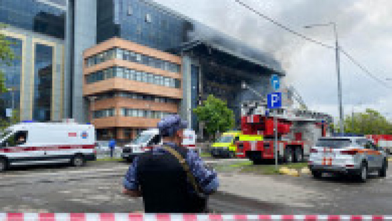 O clădire de birouri din Moscova a fost mistuită de flăcări. FOTO: Profimedia Images | Poza 3 din 10