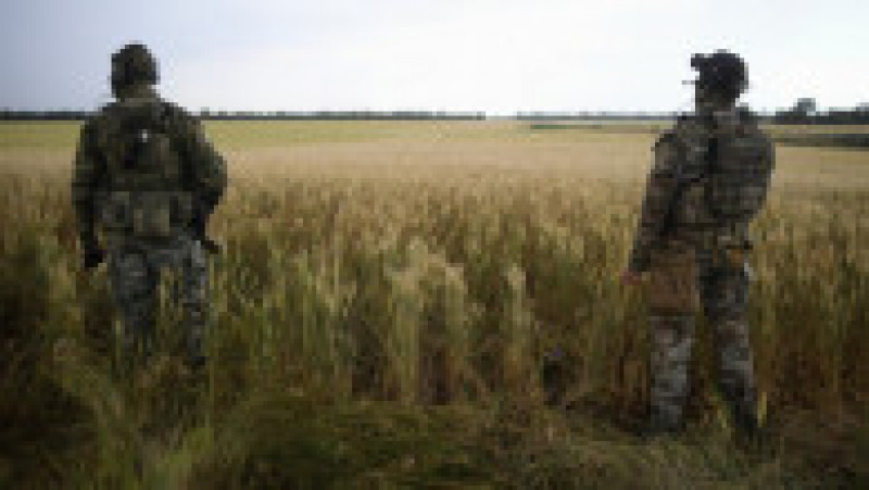 Militari ruși păzesc un lan de cereale lângă Melitopol. Foto: Profimedia | Poza 7 din 9