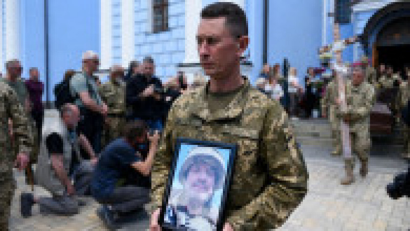 Înmorrmântarea unui militar ucrainean, la Kiev. Foto: Profimedia | Poza 4 din 9