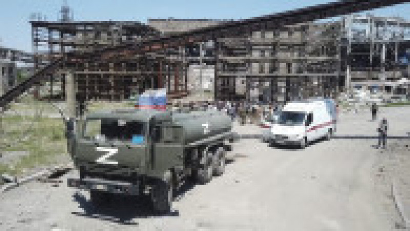  Vehicule ale armatei ruse în interiorul uzinei Azovstal. Foto: Profimedia Images | Poza 7 din 7