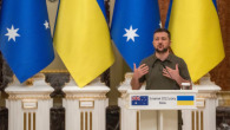 Președintele ucrainean în conferință de presă cu premierul Australiei. Foto: Profimedia Images | Poza 9 din 13