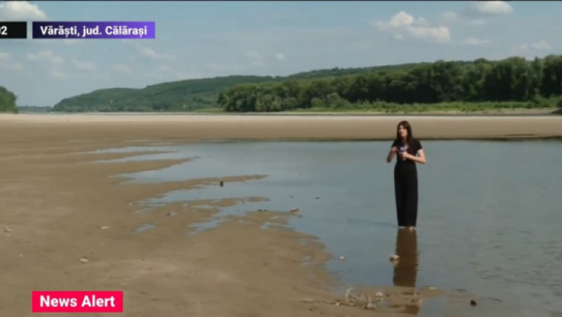 Efectele secetei pe Dunăre Foto: captură video Digi24
