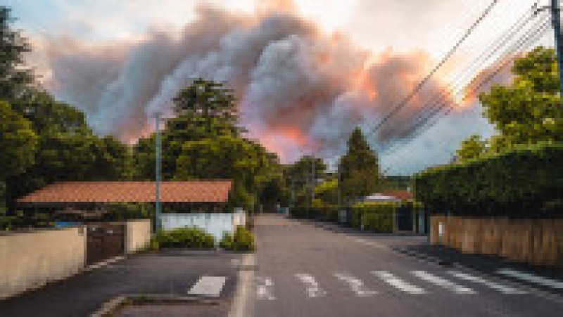 Fumul a fost zărit în apropiere de orașul La Teste-de-Buch, în timp ce pe șosele s-au format cozi lungi de mașini cu care oamenii încearcă să fugă din calea incendiilor. Foto: Profimedia Images | Poza 37 din 63