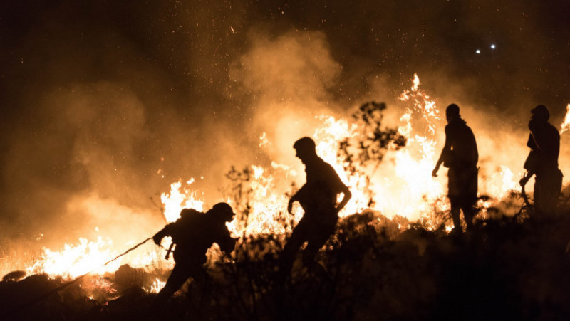 Grecia centrală, Attica și Creta sunt regiunile în care pericolul de incendii este cel mai mare. Locuitorii satului Feriza Saronikos, la sud-est de Atena, au fost nevoiți să evacueze zona. Foto: Profimedia Images