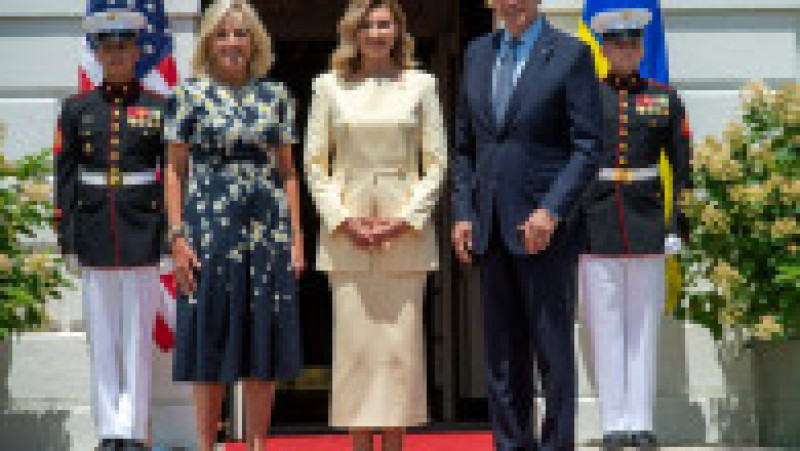 Prima doamnă a Ucrainei, Olena Zelenka, a fost primită la Casa Albă de Jill și Joe Biden. Foto: Profimedia | Poza 2 din 9