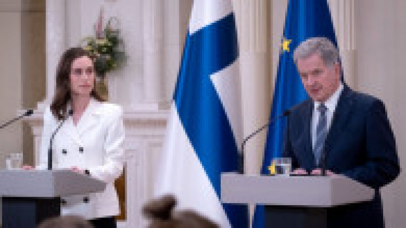 Sanna Marin și președintele țării, Sauli Niinisto, vor intra în istorie ca liderii care au dus Finlanda în NATO Foto: Profimedia Images | Poza 12 din 21