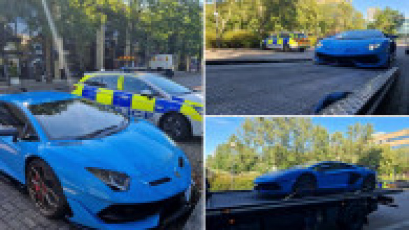 Lamborghini de 320.000 de euro confiscat pentru că avea asigurare FOTO: Twitter/ TVP Milton Keynes | Poza 4 din 4