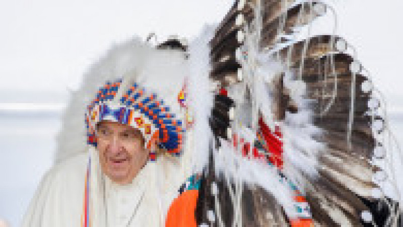 Suveranul pontif se află în Canada, unde a cerut iertare pentru rolul Bisericii Catolice în problema școlilor rezidențiale. Foto: Profimedia Images | Poza 1 din 11