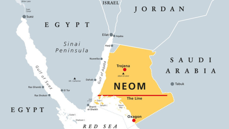 Arabia Saudită plănuiește să construiască un oraș în linie pe 170 de km la NEOM. Foto-Profimedia