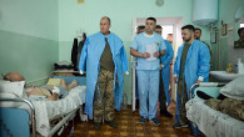 Volodimir Zelenski a vizitat un spital din Odesa unde sunt tratați răniți de pe front Foto: president.gov.ua | Poza 13 din 16
