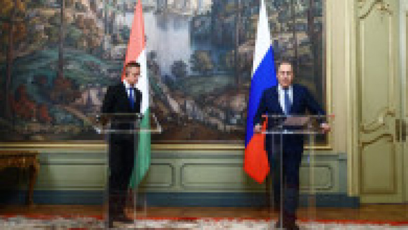 Peter Szijjarto și Serghei Lavrov au susținut declarații de presă comune Foto: Profimedia Images | Poza 8 din 13