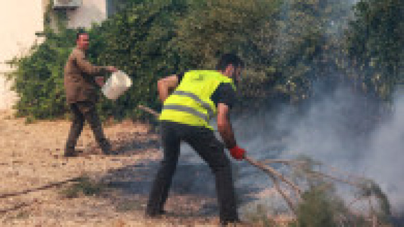Când flăcările au ajuns pe străzile din Vatera, primarul a dat ordin de evacuare Foto: Profimedia Images | Poza 9 din 10
