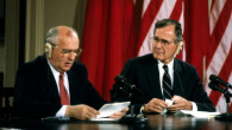 Mihail Gorbaciov și fostul președinte american George Bush. Foto: Profimedia | Poza 4 din 10