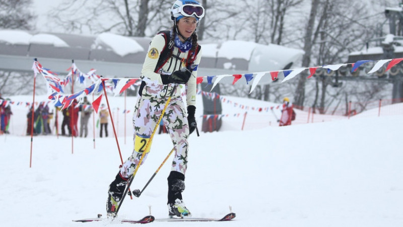 Adele Milloz a câștigat campionatul mondial de schi-alpinism (sau skimo) în 2017 organizat la Soci. Foto: Profimedia Images