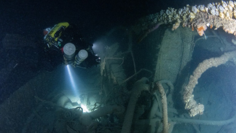 O navă de război americană a fost descoperită în largul coastelor Angliei, la 105 de ani după ce s-a scufundat. Foto: Profimedia