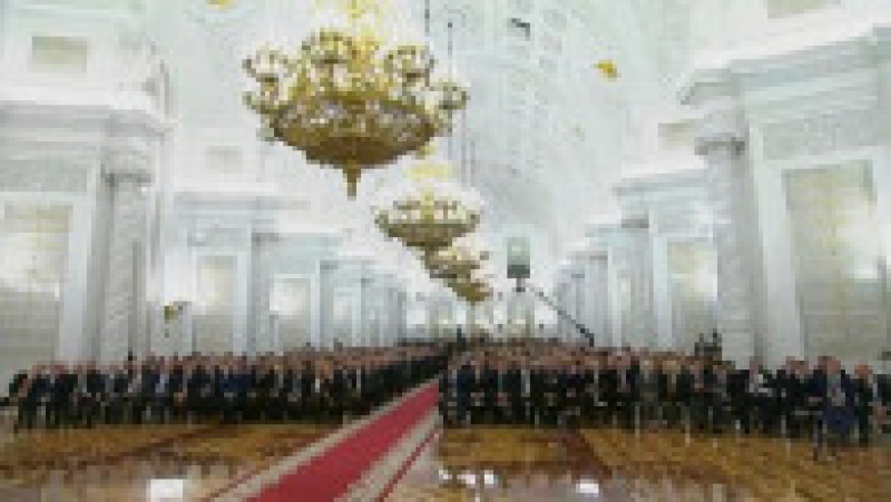 Ceremonie la Kremlin, pentru anunțul anexării teritoriilor ucrainene. | Poza 10 din 14