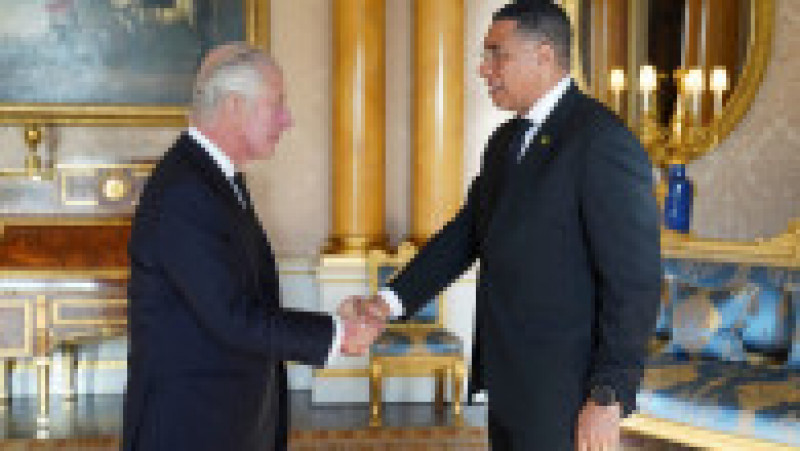 Întâlnirea Regelui Charles cu prim-ministrul Jamaicăi, Andrew Holness. Foto: Profimedia Images | Poza 5 din 5
