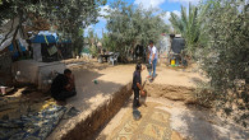 Un fermier palestinian a descoperit un mozaic bizantin în timp ce încerca să planteze un măslin. Foto: Profimedia | Poza 13 din 17