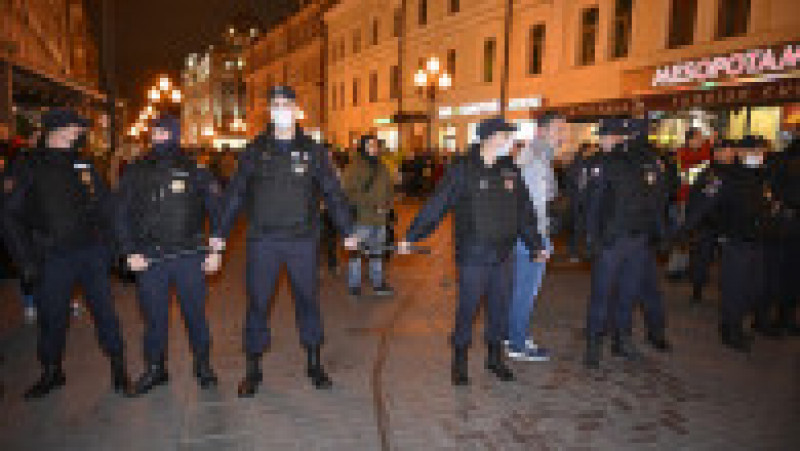 Protestatar arestat în Rusia. Foto: Profimedia | Poza 2 din 10