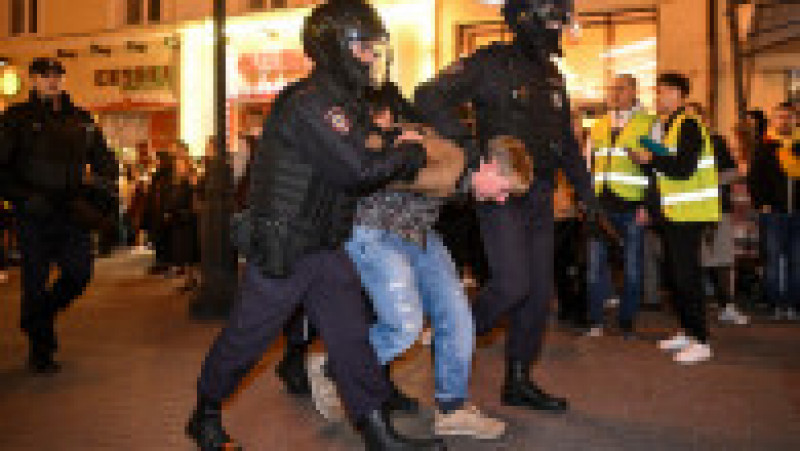 Protestatar arestat în Rusia. Foto: Profimedia | Poza 4 din 10